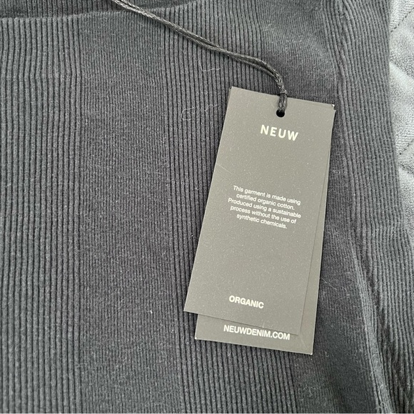 Neuw Frenchie 90s Top Women Medium Top Black Singlet Ribbed B12 - Picture 5 of 11